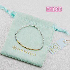 Enewton Gold Curved Tube & Platinum Bead Bracelet